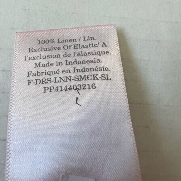 NWT Everlane 100% Linen The  Smocked Mini Dress in Goji Berry Red SZ Small - Picture 9 of 9